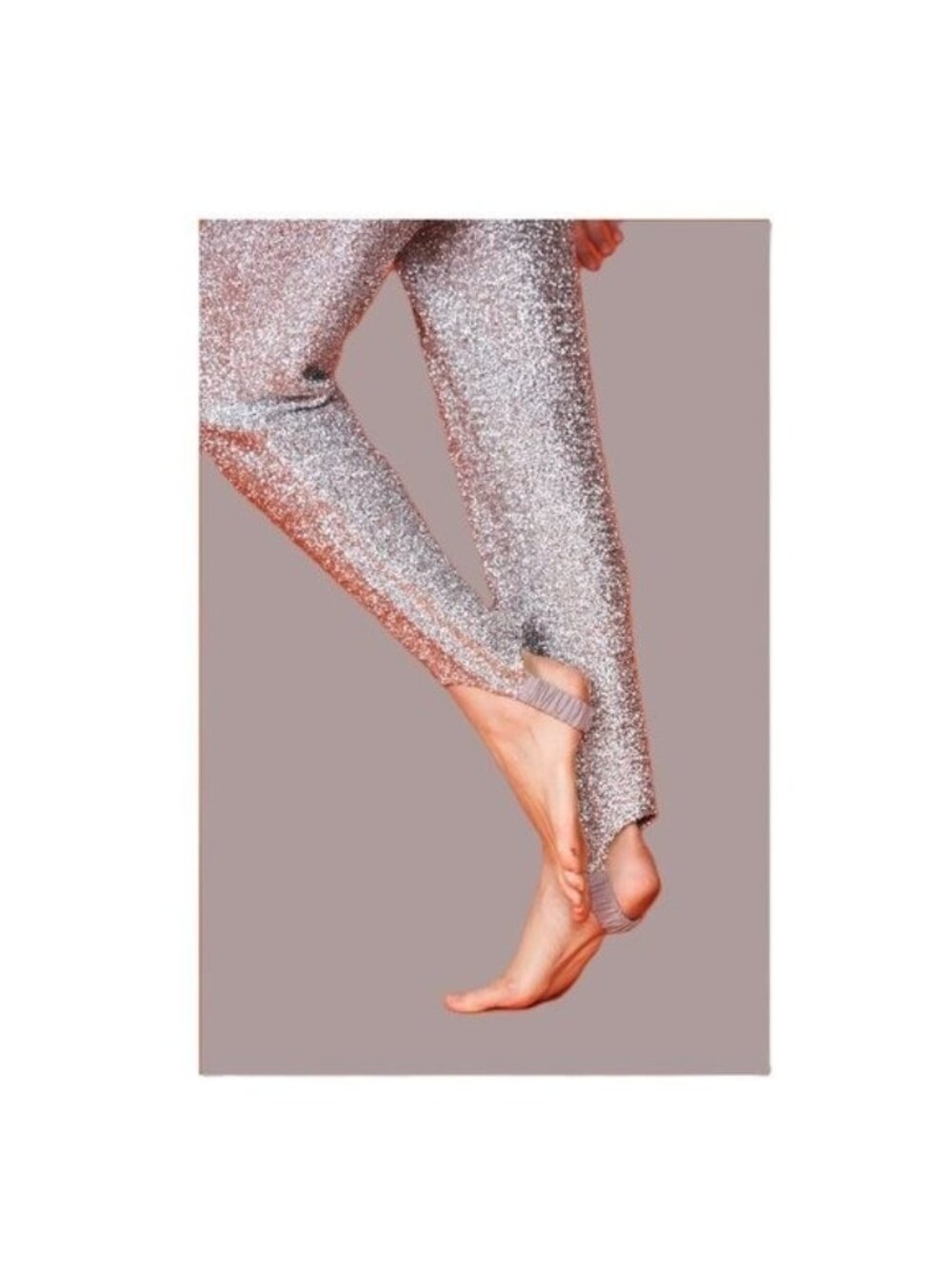NEW RHODE LAURA TEXTURED SILVER METALLIC STIRRUP PANTS SIZE XS